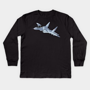 Russian Jet Fighter MiG-29 Kids Long Sleeve T-Shirt